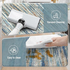 KIMODE Kitchen Mats for Floor Anti Fatigue, 17"x47"+17"x29" Farmhouse Kitchen Rugs Sets of 2, Padded Kitchen Floor Mats, Comfort Standing Mats for Sink Laundry Office Desk Dark Blue Grey