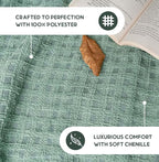 Folkulture Christmas Throw Blanket | (60 x 50) Boho Chunky Knit Blanket for Bed, Couch |Chenille White Thick, Ultra Soft, Plush, Lightweight, Throw Blanket for Sofa with Machine Wash | Sage Dream