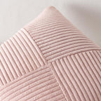 Topfinel Pack of 2 Decorative Pink Throw Pillow Covers 16x16 Inch Modern Farmhouse Spring Home Decor Soft Corduroy Textured Boho Striped for Sofa Living Room Couch Bed