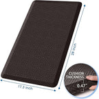 Mattitude Kitchen Mat Cushioned Anti-Fatigue Floor Mat Water Resistant Non-Slip Mats and Rugs Standing and Comfort Desk Mats for House Sink Office Laundry (Chocolate, 17.3"x28")