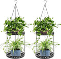 Plant Hanger Indoor Outdoor, 2 Tier Hanging Planter Hanging Plant Shelf, Metal Hanging Plant Holder for Indoor Outdoor Plants