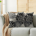 Black Grey Gray Pillow Covers 22X22 Inch Set of 2, Dahlia Flower Spring Summer Floral Cream Decorative Throw Pillow Covers Outdoor Modern Farmhouse Cushion Case for Home Couch Sofa Bed Decor
