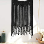 RLoncomix Macrame Wall Hanging Modern Chic Woven Wall Art Tapestry Boho Wedding Living Room Gallery Bedroom Wall Decoration, Black, 39"x 45"