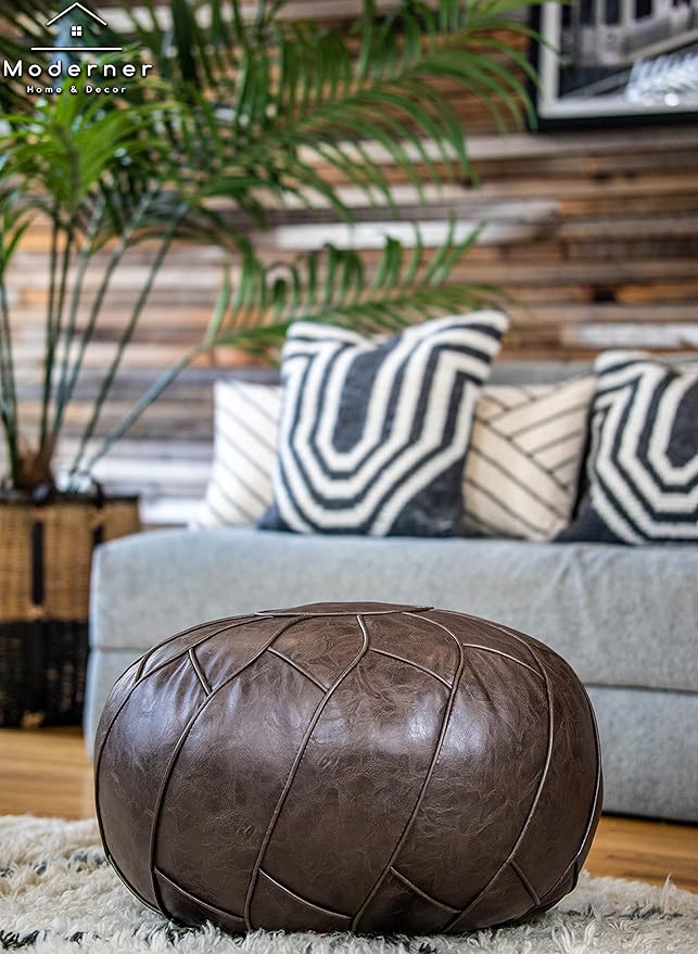 Moderner Pouf Ottoman Chocolate Brown Color