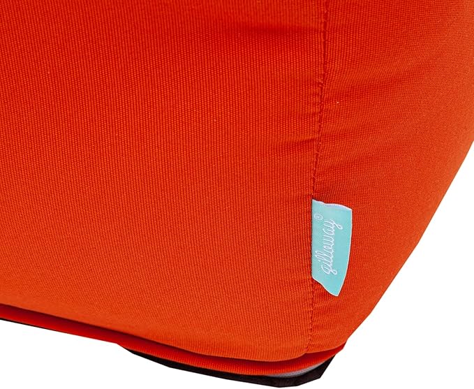 QILLOWAY Indoor/Outdoor Inflatable Stool, Ottoman Pouf Cube 16",All Weather Foot Rest for Camping or Home (Orange)
