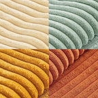 MIULEE Teal-Orange Decorative Throw Pillow Covers 16x16 Inch Set of 4 Boho Corduroy Striped Cushion Cases Modern Farmhouse Patchwork Pillow Cases for Couch Sofa Bedroom Home Decor