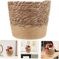 Healifty Seagrass Woven Planter Basket Large Brown Base Handcrafted Plant Container Boho Decor Storage Basket for Indoor Outdoor Plants Home Organization