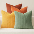 MIULEE Decorative Throw Pillow Covers 20x20 Inch Set of 4, Vibrant Cushion Covers Vintage Retro Home Decor, Mix and Match Color Clash Design for Sofa Couch Bed Living Room Yellow Rust Green