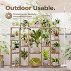 Bamworld Large Plant Shelf Plant Stand Indoor 62.2" Tall Outdoor Plant Holder Wood for Multiple Plants Hanging Plant Rack for Living Room Garden Balcony