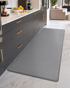 Color&Geometry Anti Fatigue Cushion Kitchen Mat for Floor -24"x71",Wide,Easy Clean, Water & Oil Proof, Anti Slip, Foam Rubber Runner Rug for Front Sink Comfort Standing,Grey