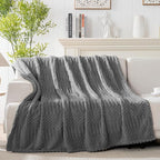 50x70 Inch Grey Throw Blanket - Soft & Fluffy Fleece, Cute & Aesthetic, Perfect for Sofa, Couch, Chair, Bed, Living Room & Bedroom, All-Season Use, Plush & Cozy Decorative Blanket