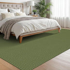 EARTHALL Woven Area Rugs 6x9 Ft Washable Living Room Rugs Non Slip Rubber Backed Dining Room Rug Braided Bedroom Rugs Indoor Floor Carpet for Living Room, Bedroom, Dining Room, Green