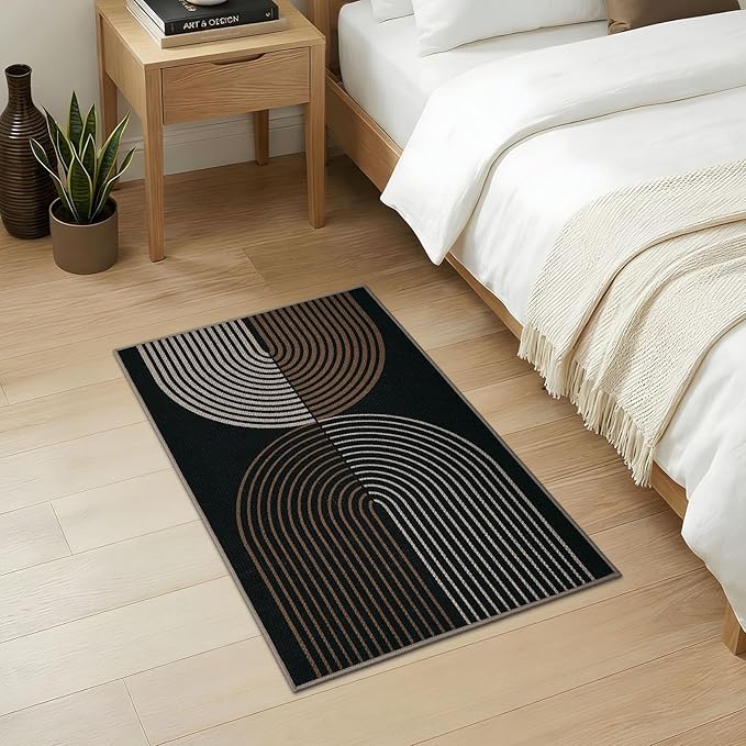 GarveeHome Rainbow Easy Jute Rug 2x3 Entryway Rug Indoor Outdoor Front Door Mat Neutral Non Slip Non Shedding Washable Carpet Farmhouse Kitchen Mat