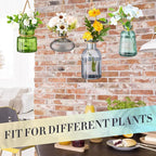4 Pcs Stained Glass Hanging Vases Hanging Glass Planters Small Plant Terrarium Pot Containers with Rope for Garden Home Indoor Outdoor Decor, 4 Styles (Artsy)