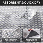 Kitchen Rugs Mat Non Slip Washable, Super Absorbent Kitchen Mats for Floor, Rubber Backing Soft Braided Standing Floor Mats Sink Mat Runner Rug, Easy to Clean and Maintain, Gray 17"x30"