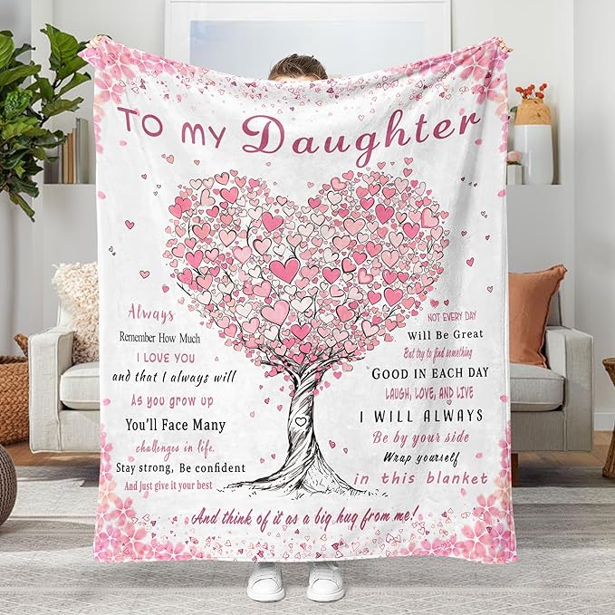 Aipon Daughter Gifts Blanket, Birthday Gift for Daughter Blankets from Mom Dad to My Daughter Blanket 40"x 50", Daughter Gifts from Mom Best Gifts for Adult Daughters Wedding Graduation