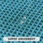 MIULEE Set of 2 Waffle Bathroom Rugs, Boho Bath Rugs Non Slip Washable, Super Absorbent Bath Mats, Ultra Soft Rubber Backed Shower Mats for Bathroom Floor, Tub and Shower, Teal, 18x30 Inch