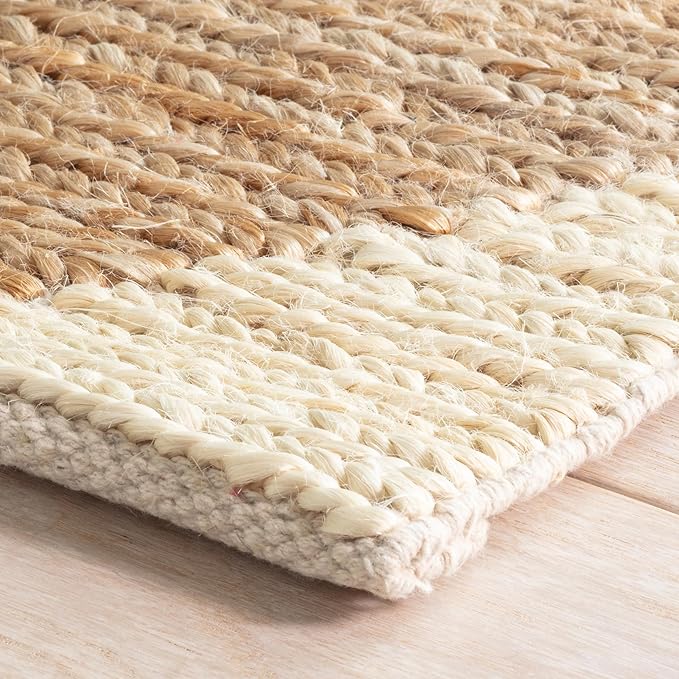 Dash & Albert Harwich Natural Handwoven Jute Rug, 2.5 X 8 Feet, Tan Geometric Pattern