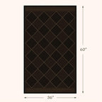 Checkered Easy Jute 3x5 for Porch Rugs Indoor Outdoor Decor, Washable Non Slip Entry Way Front Door Mat Outdoor, Farmhouse Patio Rug, Dark Brown Non Slip Daimond Carpet for Kitchen, Backyard, Laundry