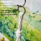 Macrame Plant Hanger 2 Pcs Hanging Planters for Indoor with 2 Hooks Indoor Outdoor Hanging Planter for Plants Holder with Decorative Tassels, Boho Home Decor, 35 Inch Ivory (Pots Not Included)