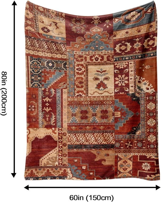 Aipon Boho Aztec Throw Blanket 60"x 80", Western Indian Native American Blanket Southwestern Decor, Brown Soft Cozy Lightweight Throws Blankets Gifts for Women Men Couch Bed Sofa Chair