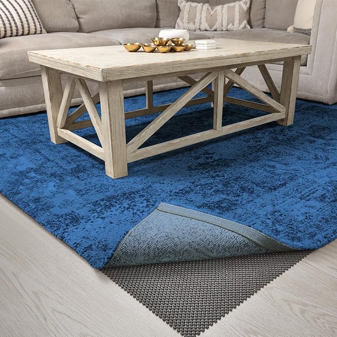 Veken 7x10 Ft Rug Pad Gripper for Hardwood Floors, Non Slip Rug Pads for Area Rugs, Thick Dark Grey Rug Grippers for Tile Floors, Under Carpet Anti Skid Mat, Keep Your Rugs Safe and in Place