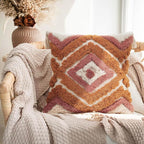 Merrycolor Boho Throw Pillow Covers 20x20 with Tassels, Decorative Pillow Covers Woven Tufted Bohemian Pillow Covers for Couch Sofa Bedroom Living Room