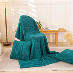 YUSOKI Sherpa Large Throw Blanket Single Layer,Light Weight(1.7lb),370GMS-3D Stylish Design for Gift Home Decor (Teal,50"x65")