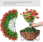 HyeFlora Artificial Fake Hanging Red Plants Flowers Basket for Outdoor Fall Winter Christmas, Faux Silk Daisy Mums Look Real UV Resistant for Outside Porch Home Patio Garden Yard Decoration