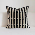 20"x20" Black Cream Stripe Tufted Pillow Covers Luxury Geometric Accent Pillows Soft Woven Decorative Pillow Cases for Couch, Sofa, Bedroom Décor (Black, 20"×20")