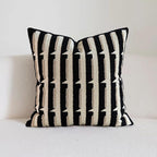 20"x20" Black Cream Stripe Tufted Pillow Covers Luxury Geometric Accent Pillows Soft Woven Decorative Pillow Cases for Couch, Sofa, Bedroom Décor (Black, 20"×20")