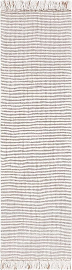 SAFAVIEH Natural Fiber Collection Runner Rug - 2'3" x 8', Ivory & Natural, Handmade Woven Farmhouse Fringe Jute, Ideal for High Traffic Areas in Living Room, Bedroom (NF826A)