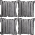4 Pack 18x18 Pillow Cover Velvet Pillow Covers, Faux Fur Square Throw Pillow Covers for Living Room Decorations Throw Pillow Case, Throw Pillow Cover Cushion Cover for Home Sofa Bedroom Car, Grey