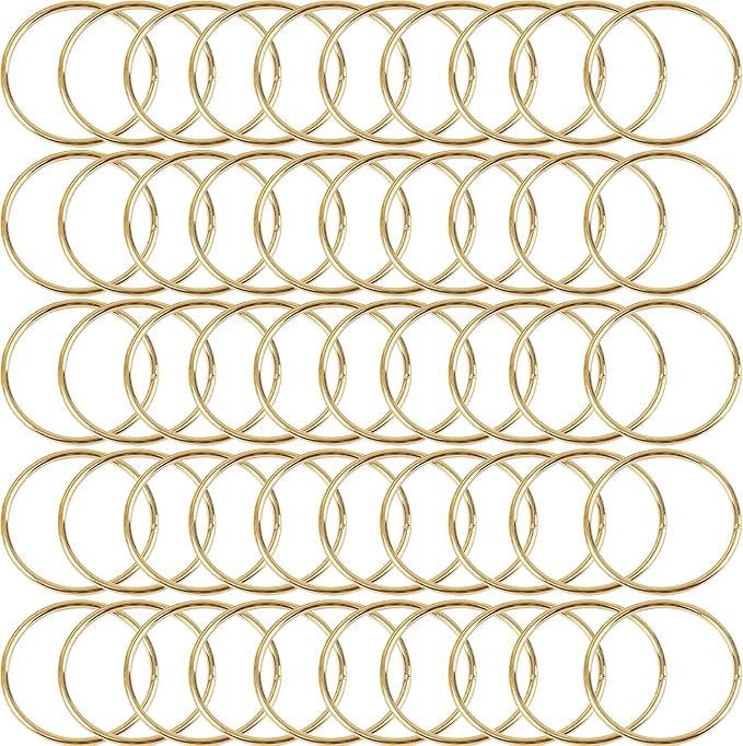 50Pcs Macrame Hoops Ring, BetterJonny 4 Inch Metal Craft Ring Gold Dream Catcher Rings Wreath Hoop Rings for Home Decorations DIY Crafts and Wall Hanging Crafts