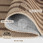 Outdoor Rug 5x7 Rugs for Living Room Washable Non-Slip Easy Jute Rug Indoor Outdoor Low Pile Ultra-Thin Area Rug Brown Rainbow Carpet for Dining Room Bedroom Patio Office Dorm Nursery Floor Mats