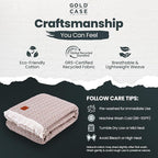 Gold Case Throw Blanket for Bed - 100% Recycled Turkish Cotton Blanket - Retro Lightweight Soft Throw Blankets for Bed & Living Room - Queen Size Cozy Blankets - 90x90 - Beige
