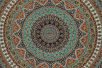 Popular Handicrafts Wall Hanging Tapestry for Bedroom Hippie Psychedelic Mandala Bohemian Hippy Intricate Floral Indian Tapestries Dorm Decor 84 x 90 Inches (215cm x 230cm) Green Orange Black