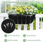Riare 4 Pack 24 Inch Black Felt Window Box Liners- Fabric Trough Planter Basket Liners Replacement, Non-Woven Hanging Plant Liner for Wall Hanging Basket, Garden Fence Railing (Avoid Bird Nesting)
