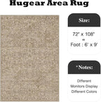 HUGEAR Area Rug 6x9 Light Brown Machine Washable Living Room Rugs Distressed Vintage Floral Vacuumable Low Pile Carpet Bedroom Office Dining Room Laundry Room Non Slip Soft Lightweight