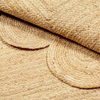 MDS 1 PC Handwoven Braided Jute Area Rug 4ft x 6ft Rectangle Scalloped Edge, 100% Natural Jute Rustic Farmhouse Reversible Accent Rug for Bedroom Living Room Hallway Entryway Office Kitchen (4' x 6')