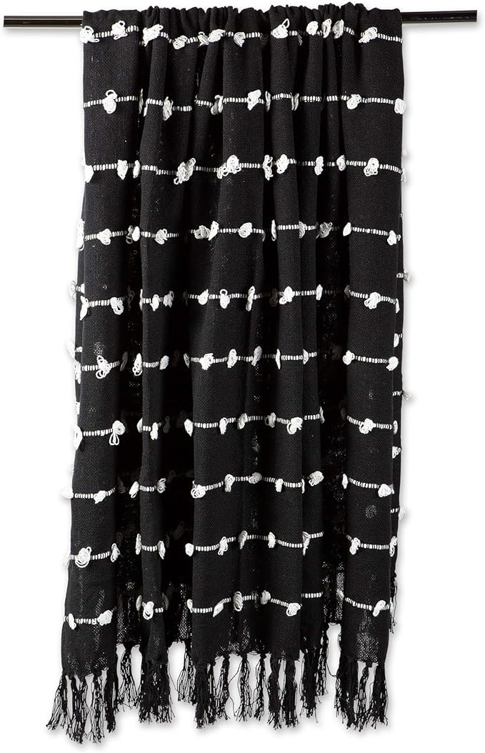 DII Woven Loop Throw Collection, 50x60, Black