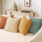 Topfinel 20x20 inch 4 Pack Decorative Throw Pillow Covers,Soft Velvet Modern Double-Sided Designs, Mix and Match for Home Fall Decor, Cushion Covers Set of 4 (Orange/Teal)