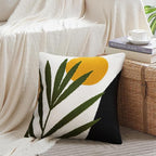 Merrycolor Boho Decorative Throw Pillow Covers Abstract Tufted Mid Century Modern Throw Pillows Leaf Sun Aesthetic Textured Pillow Cover Green Decorative Throw Pillows for Bed Couch Sofa,18x18