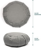 Myga Zafu Yoga Meditation Cushion with Washable Cover - Floor Cushion Pillow with Natural Buckwheat Filling - Soft Round Cotton Design for Meditating or Pranayama Exercises