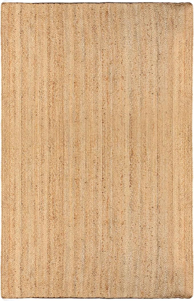 Superior Hand Woven Natural Fiber Reversible High Traffic Resistant Braided Jute Area Rug, 5' x 8'