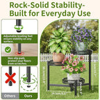 3 Tier Metal Plant Stand Indoor Outdoor, Corner Tall Plant Shelf for Multiple Plants, Foldable Heavy Duty Plant Holder, Decoration Flower Pot Stand for Patio Living Room Balcony Garden - BlackFlower