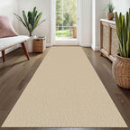 EARTHALL Washable Runner Rug 3x8 Ft Non Slip Runners for Hallways Wide Cotton Rubber Backed Kitchen Runner Braided Indoor Floor Carpet for Entryway, Hallway, Kitchen, Bedroom, Golden Beige/White