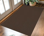 KOZYFLY Rugs for Entryway 3x5 ft Washable Area Rug Non Slip Rubber Backed Entry Rug Woven Indoor Door Mat Cotton Kitchen Rugs Floor Carpet for Entryway, Foyer, Backdoor, Reddish Brown/Coffee