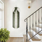 EOBTAIN Green Macrame Wall Hanging - Boho Large Dream Catchers - Round Handmade Macrame Wall Decor - Cotton Rope Tassel Woven Tapestry Art for Bedroom Living Room Apartment Home - 9.8" W x 31.5" L