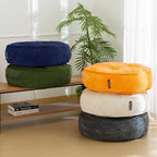 HIGOGOGO 6" Extra Thick Floor Pillow Cushion for Adults, Meditation Cushion Pillow, Large Round Floor Sitting, Tufted Corduroy Cover, for Tatami Living Room or Yoga, 22x22 Inch, Navy